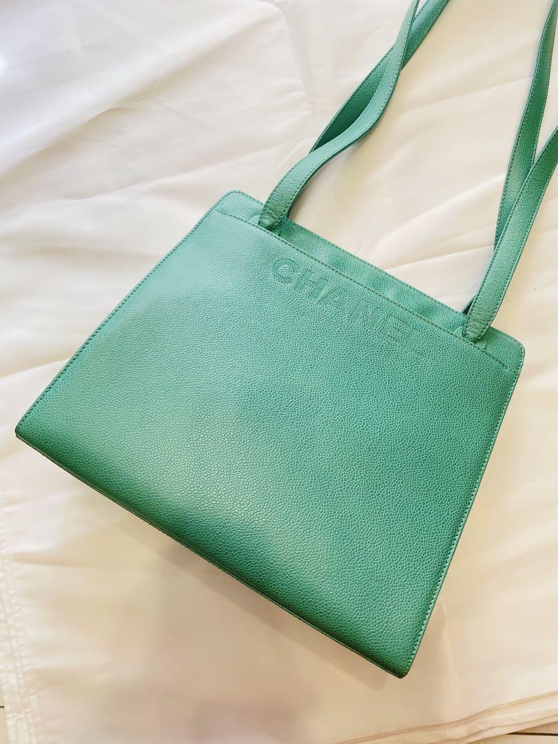CHANEL ミントグリーン キャビアスキン トートバッグ 希少カラー