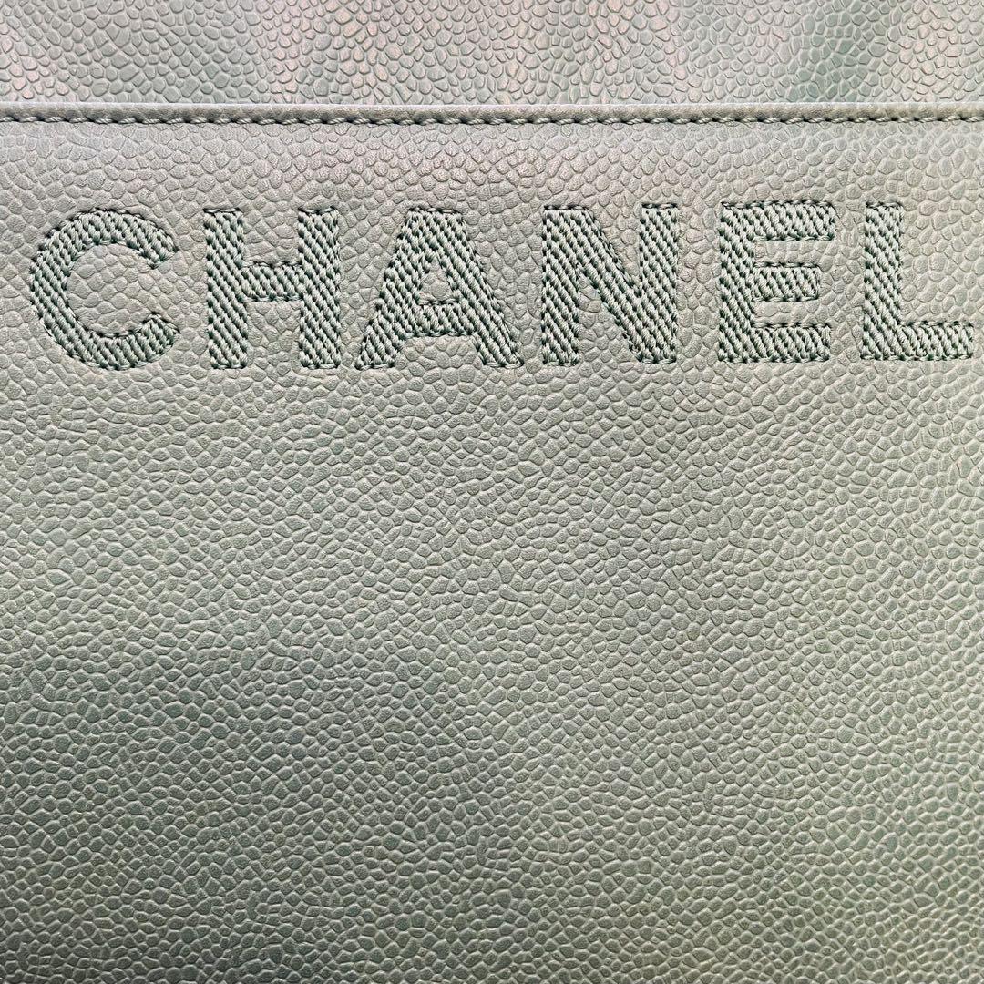 CHANEL ミントグリーン キャビアスキン トートバッグ 希少カラー