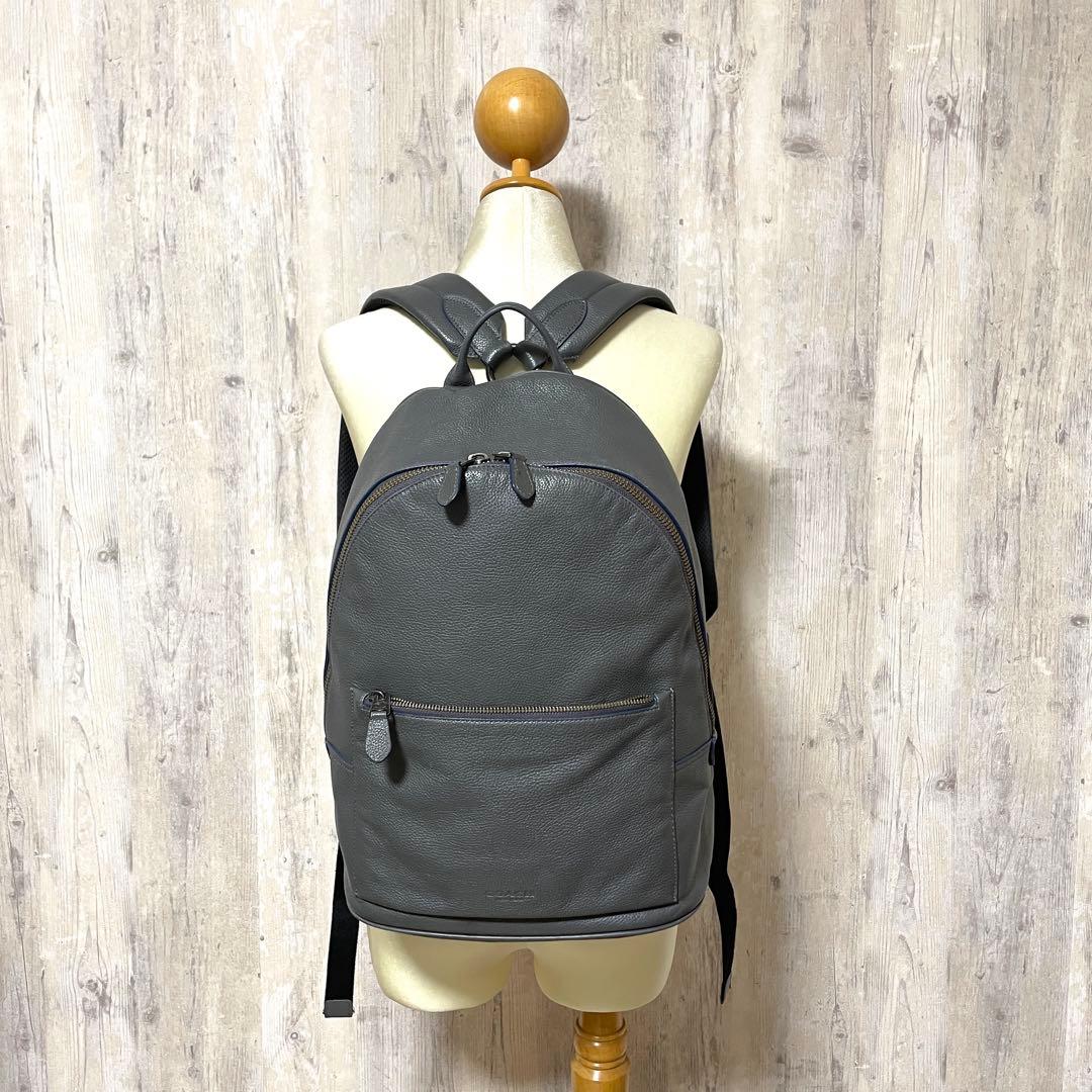 美品【COACH】メトロポリタン　ソフトバックパック　本革リュック　グレー