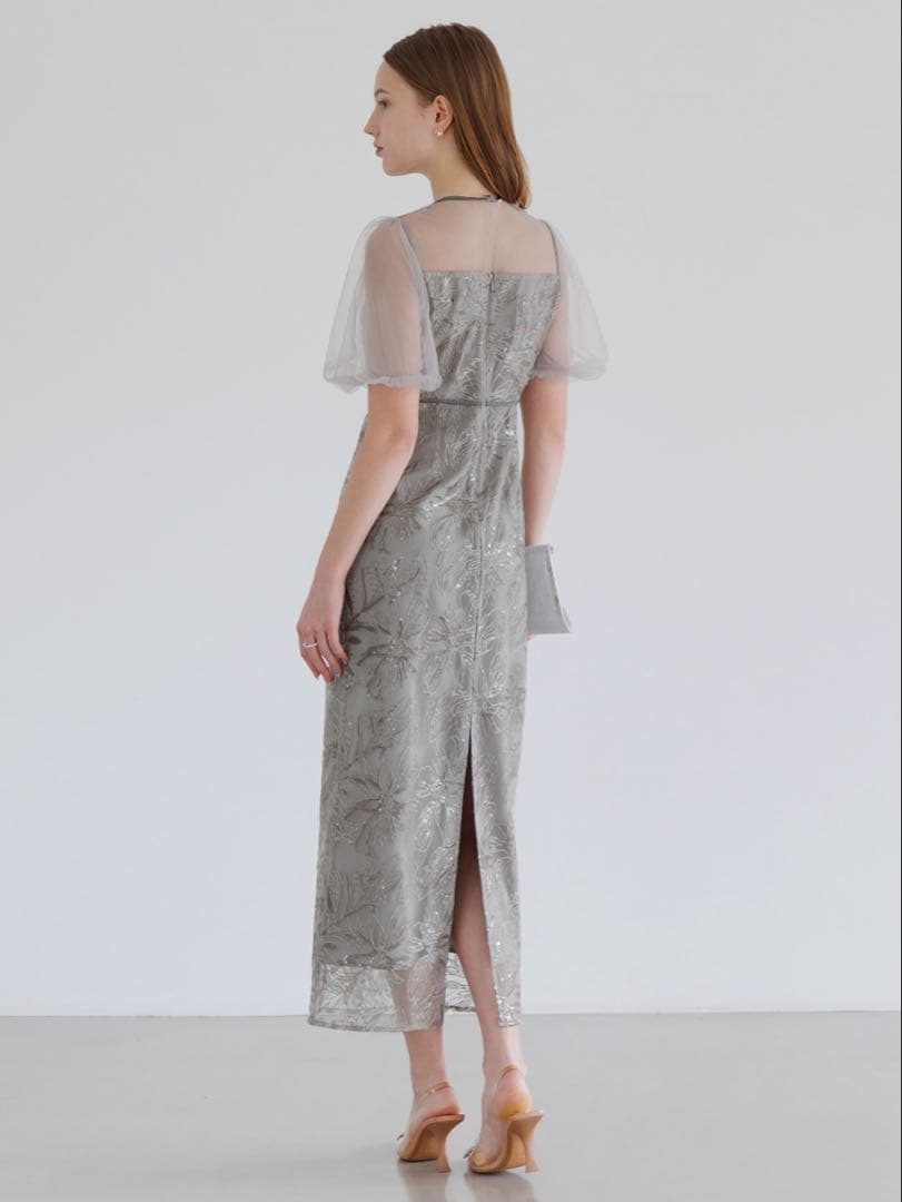 アシンメトリーシアーフラワーワンピースドレス結婚式パーティー成人式二次会デート アシンメトリーシアーフラワーワンピースドレス結婚式パーティー成人式二次会デート