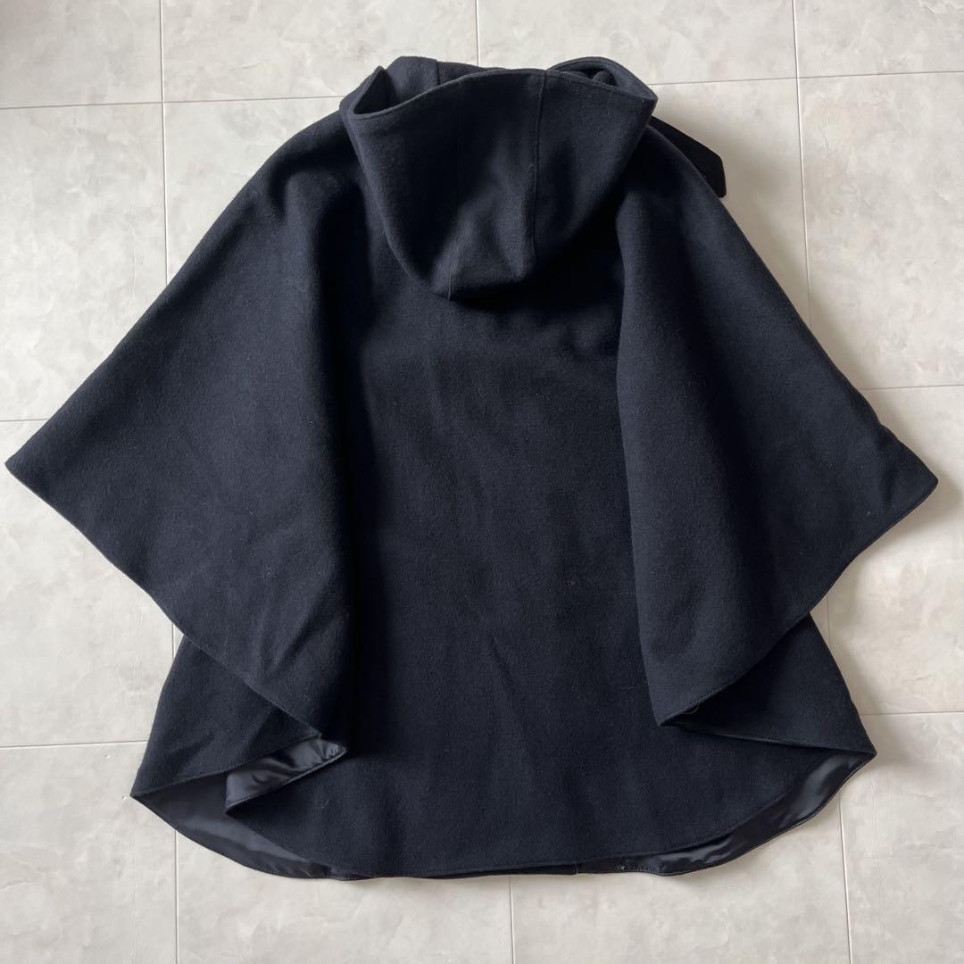 美品✨SESSUN ウールケープコート　ポンチョ　チュニジア製　ブラック　S