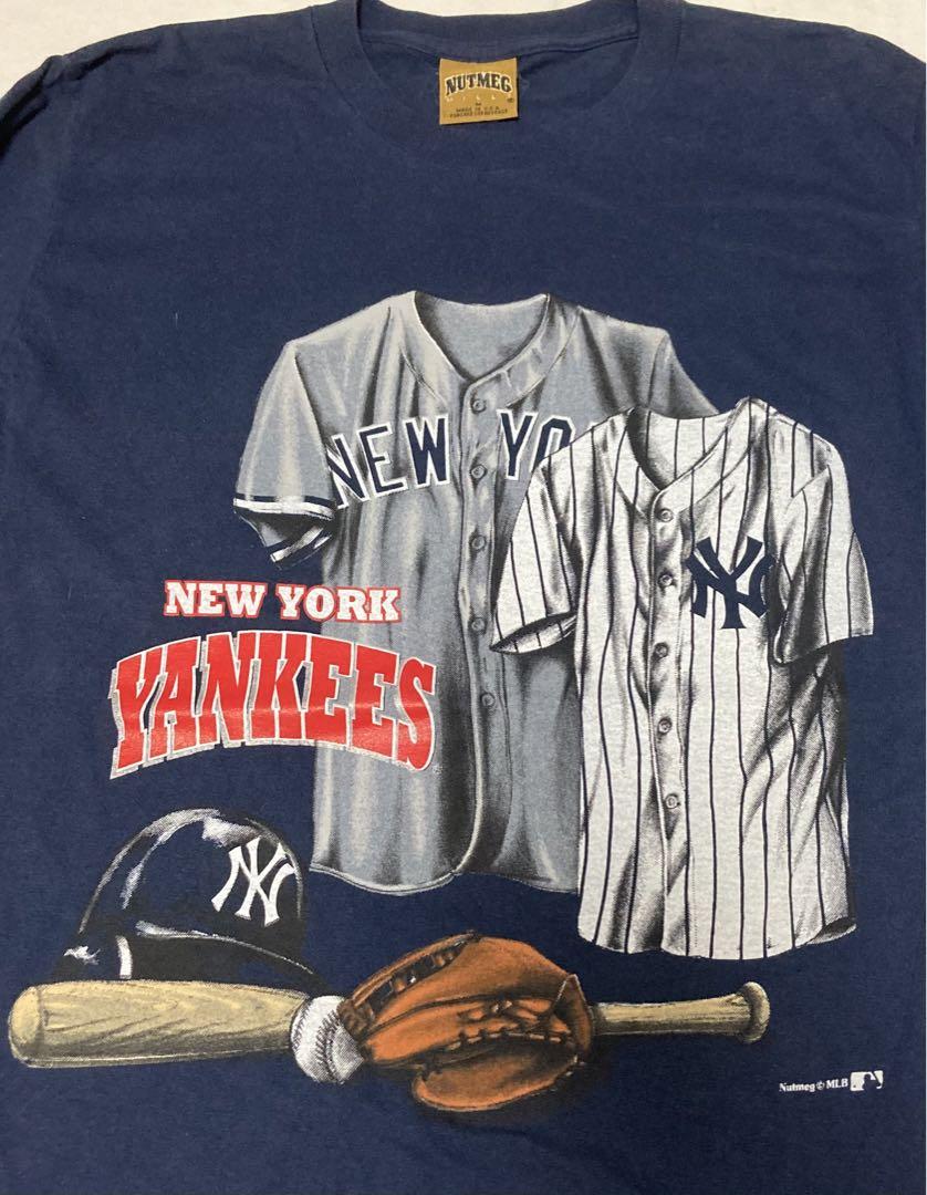 90s NUTMEG ナツメグ ヤンキース TEE Tシャツ M 90年代 ロゴ