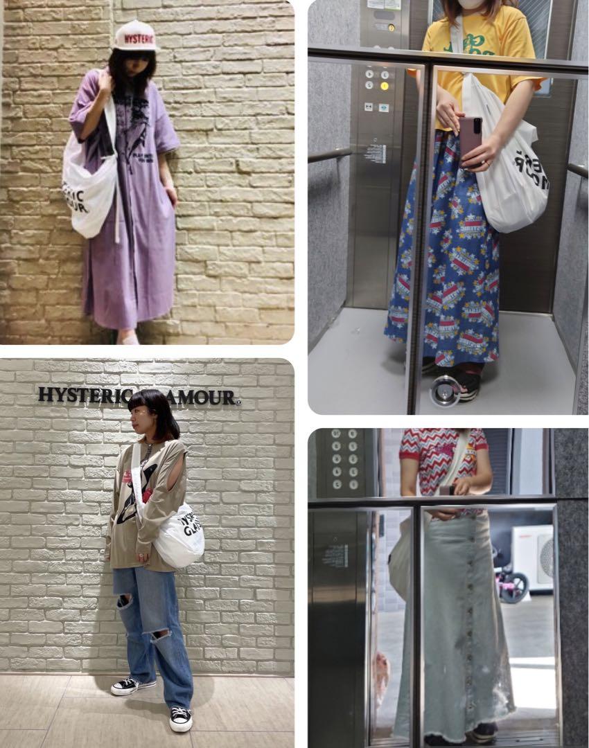 HYSTERIC GLAMOUR HYSTERICロゴ クロスボディーバッグ 白
