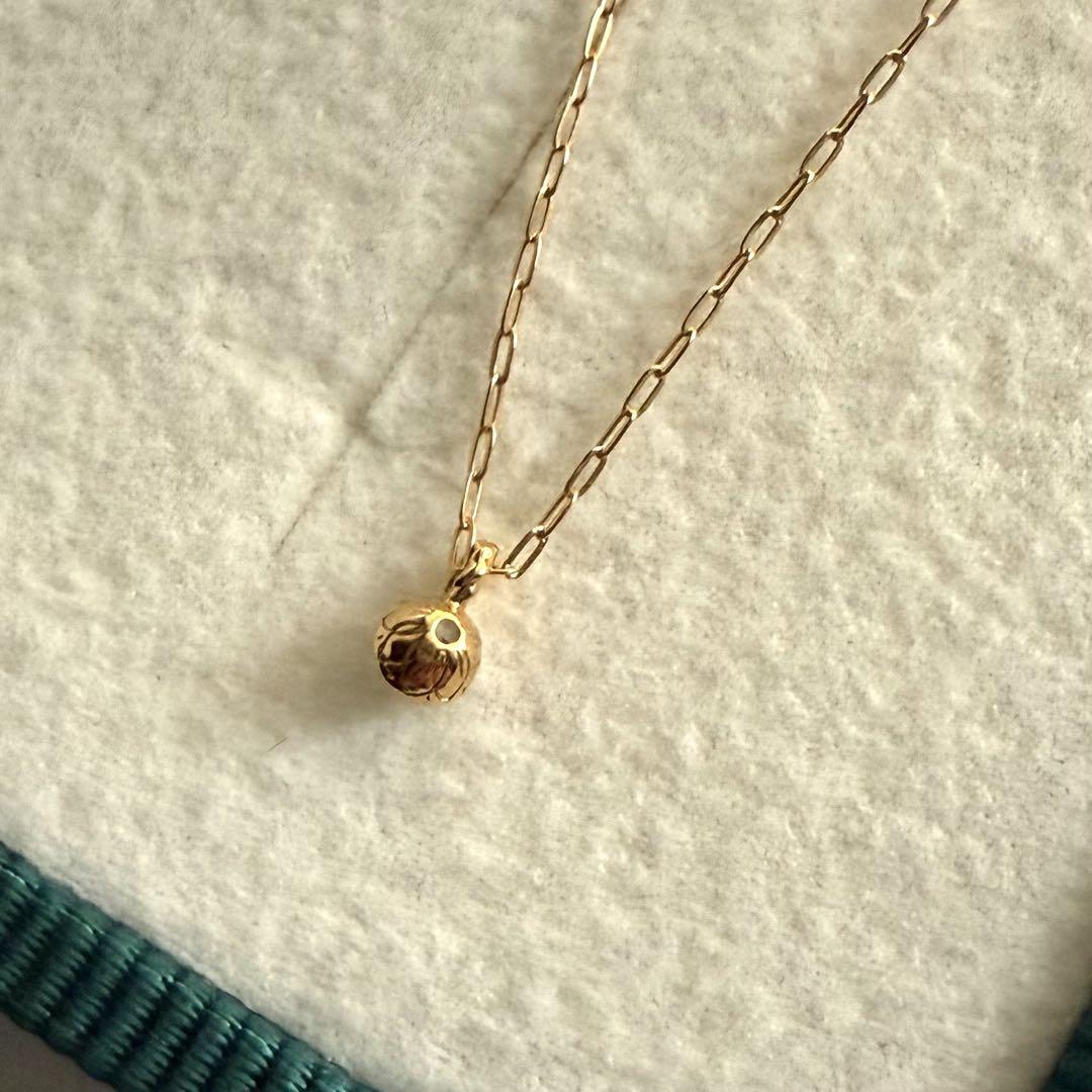 agete アガット K18 ダイヤモンド ネックレス 0.1ct シークレット