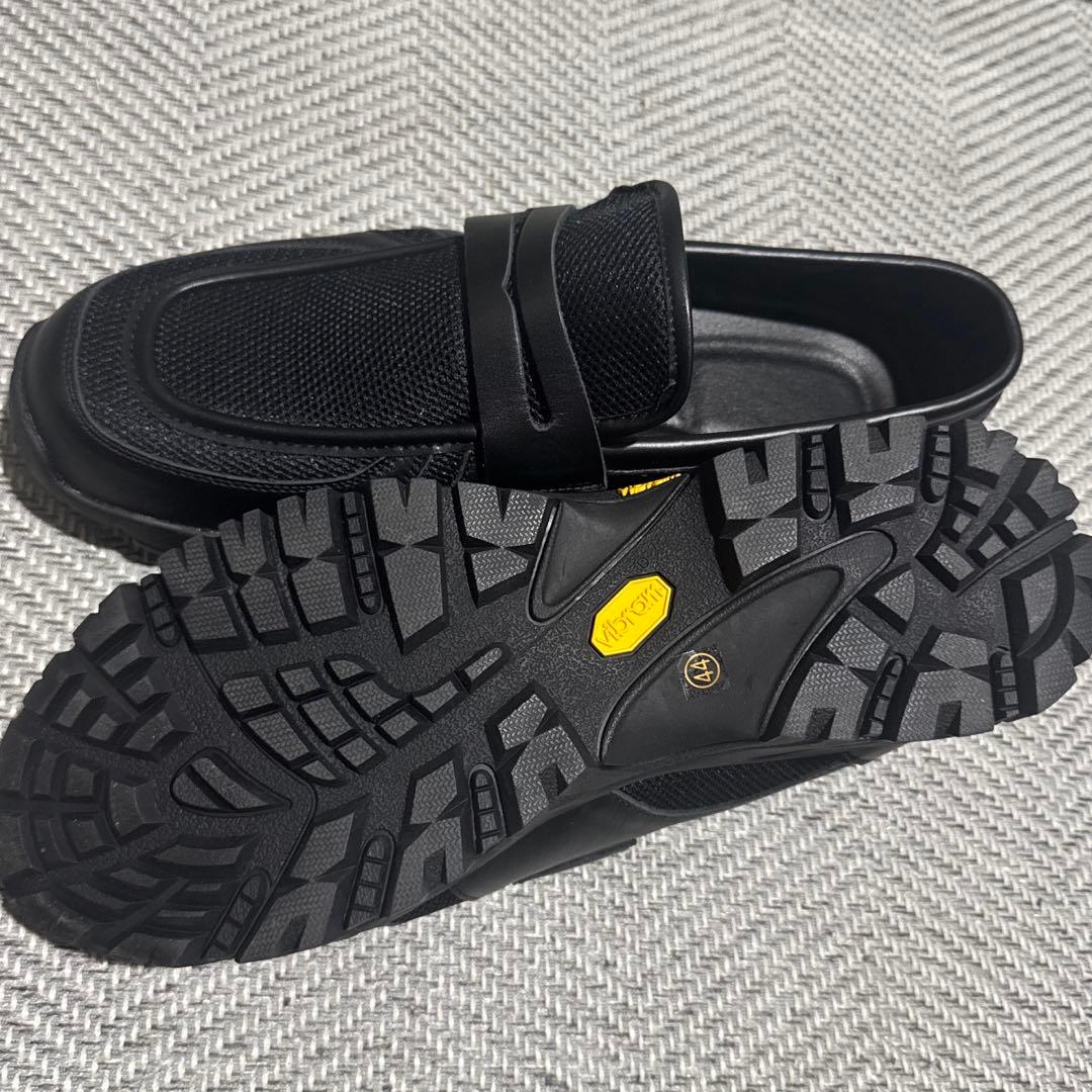 オープニングアクト ビブラムソール ローファー ブラック メッシュ レザー オープニングアクト ビブラムソール ローファー ブラック メッシュ レザー