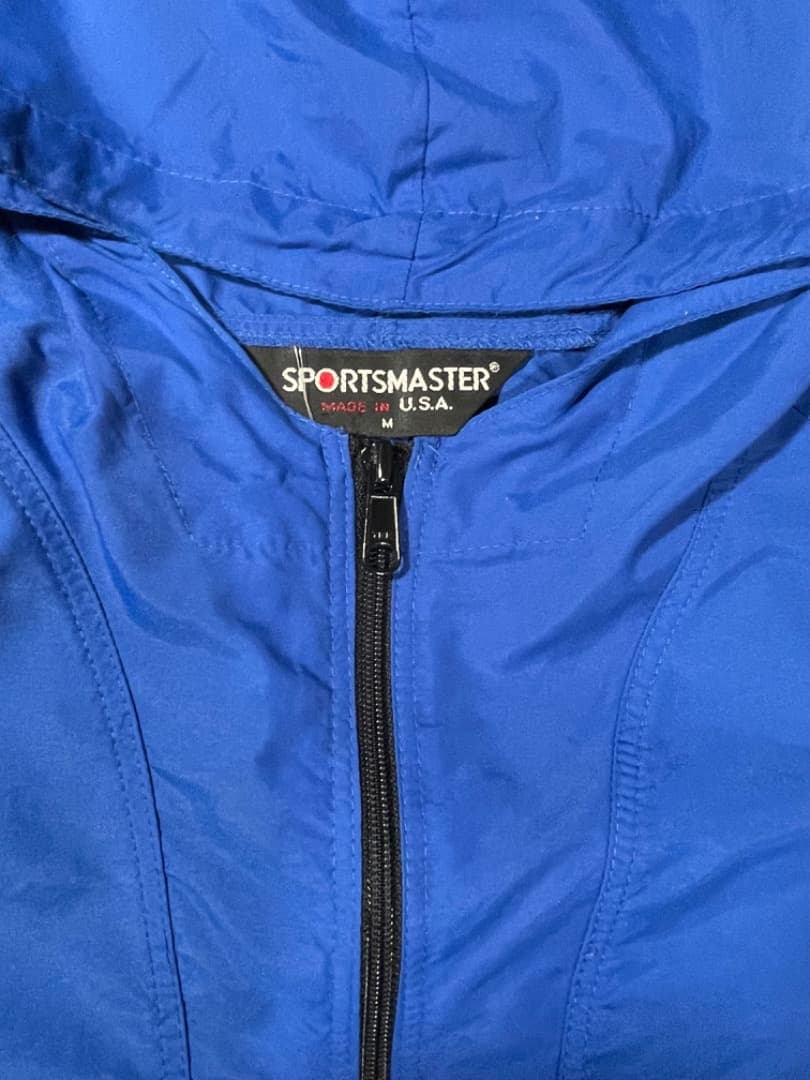 80年代 USA製 Sportsmaster ワンポイント刺繍 ナイロンアノラック USA製 SPORTMASTERアノラック ジャケット アメカジ