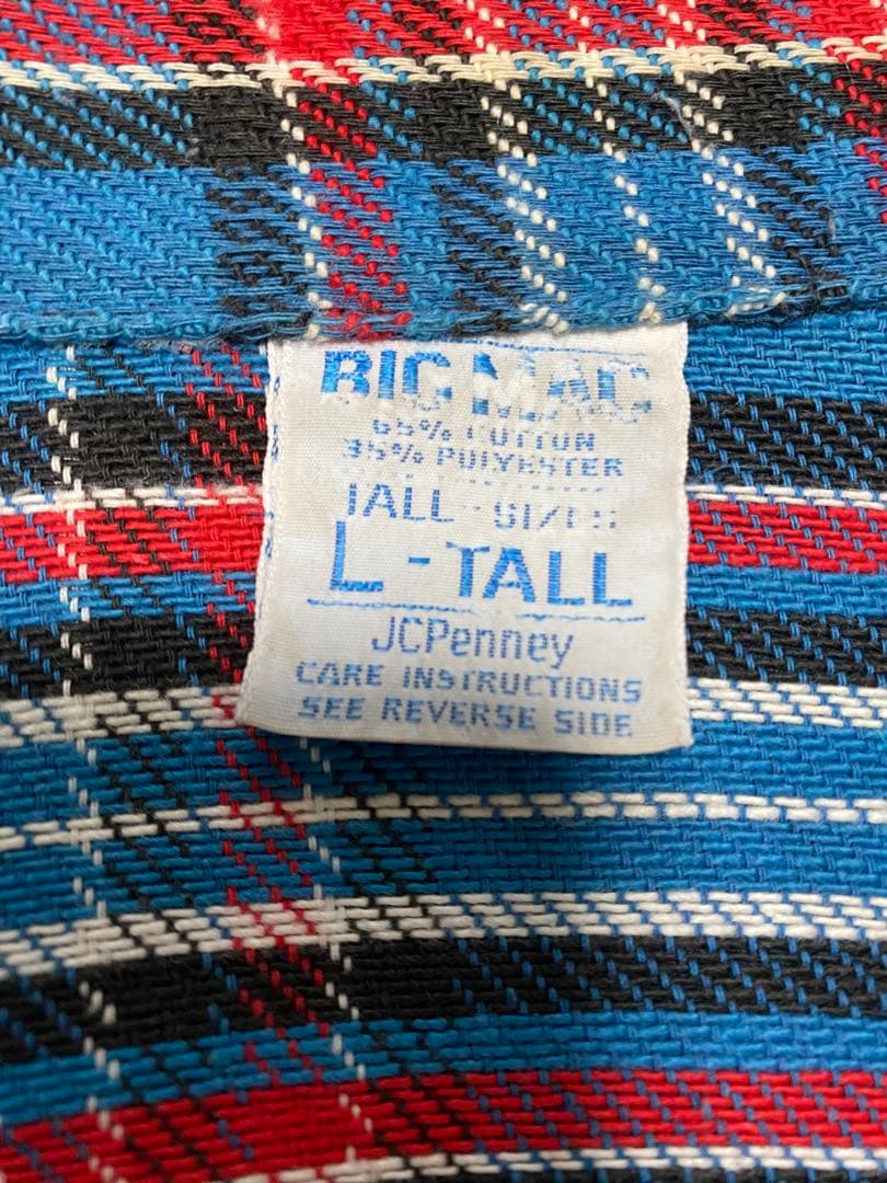 人気 ☆好配色‼️人気サイズ☆70s BIGMAC ネルシャツ 青 L tall レア