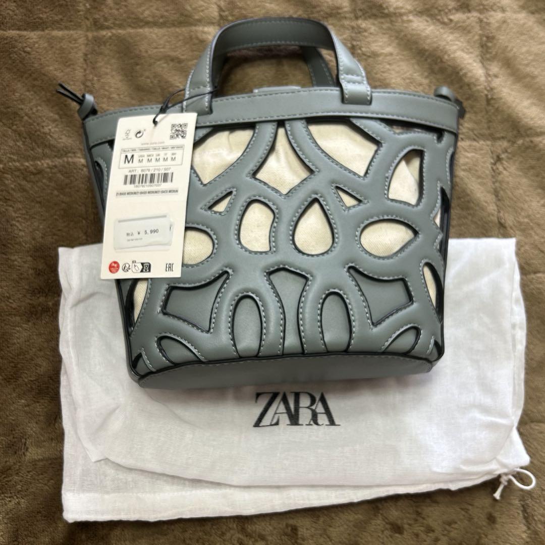 ZARA カットワーク バッグ - メルカリ