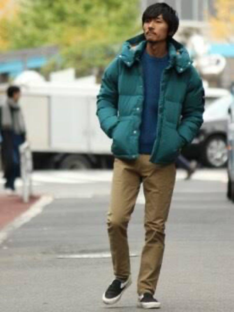 【美品】THE NORTH FACE ダウンジャケット グリーン ワッペン L
