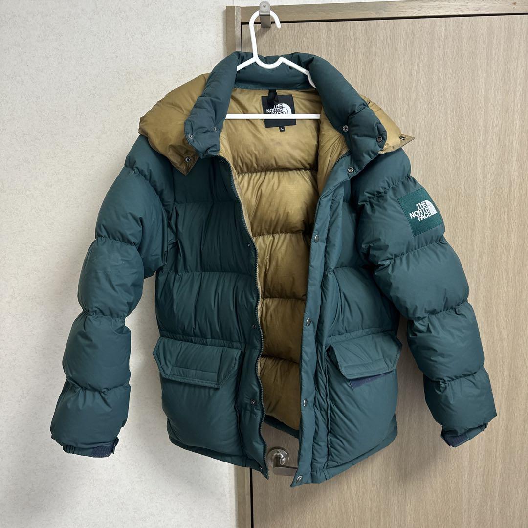 【美品】THE NORTH FACE ダウンジャケット グリーン ワッペン L