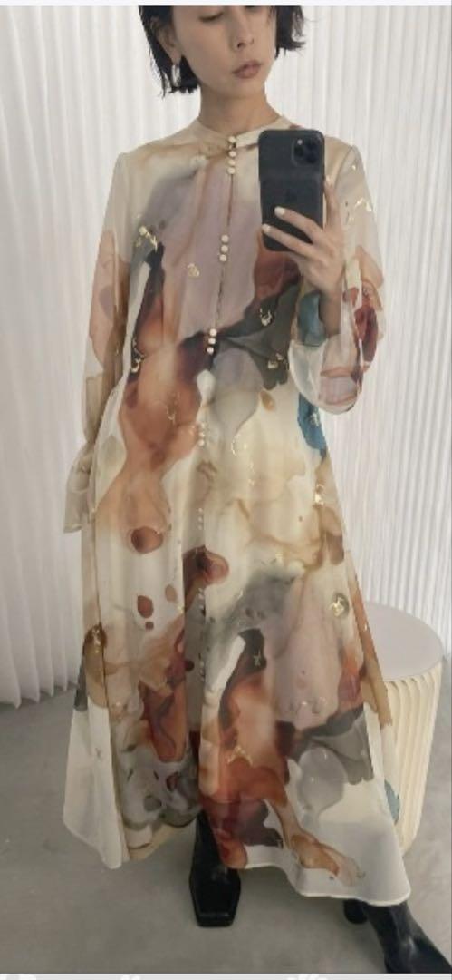ameri vintage インクアートワンピース