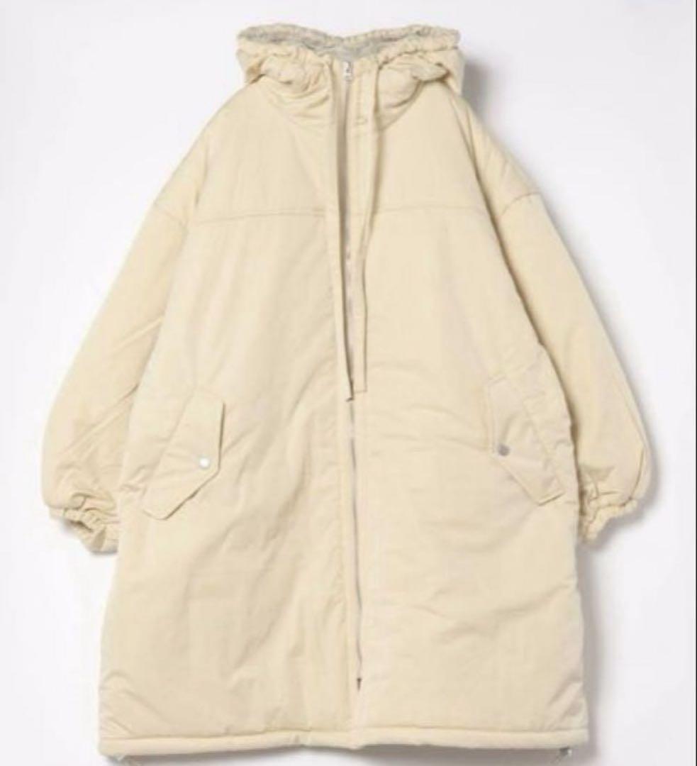 STYLEBLOCK ワッシャータフタモンスターフーディコート クリーム