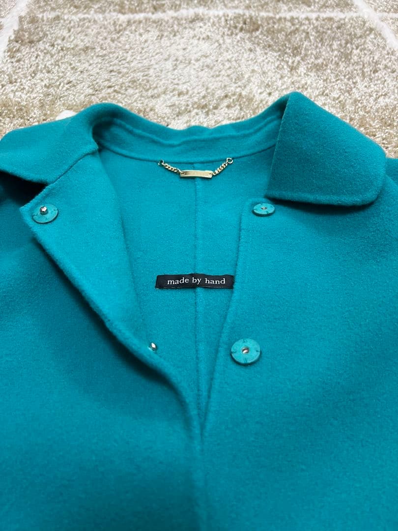 【超美品】DoCLASSE カシミヤ混ウールリバーコート 9号 ターコイズ 【超美品】DoCLASSE カシミヤ混ウールリバーコート 9号 ターコイズ