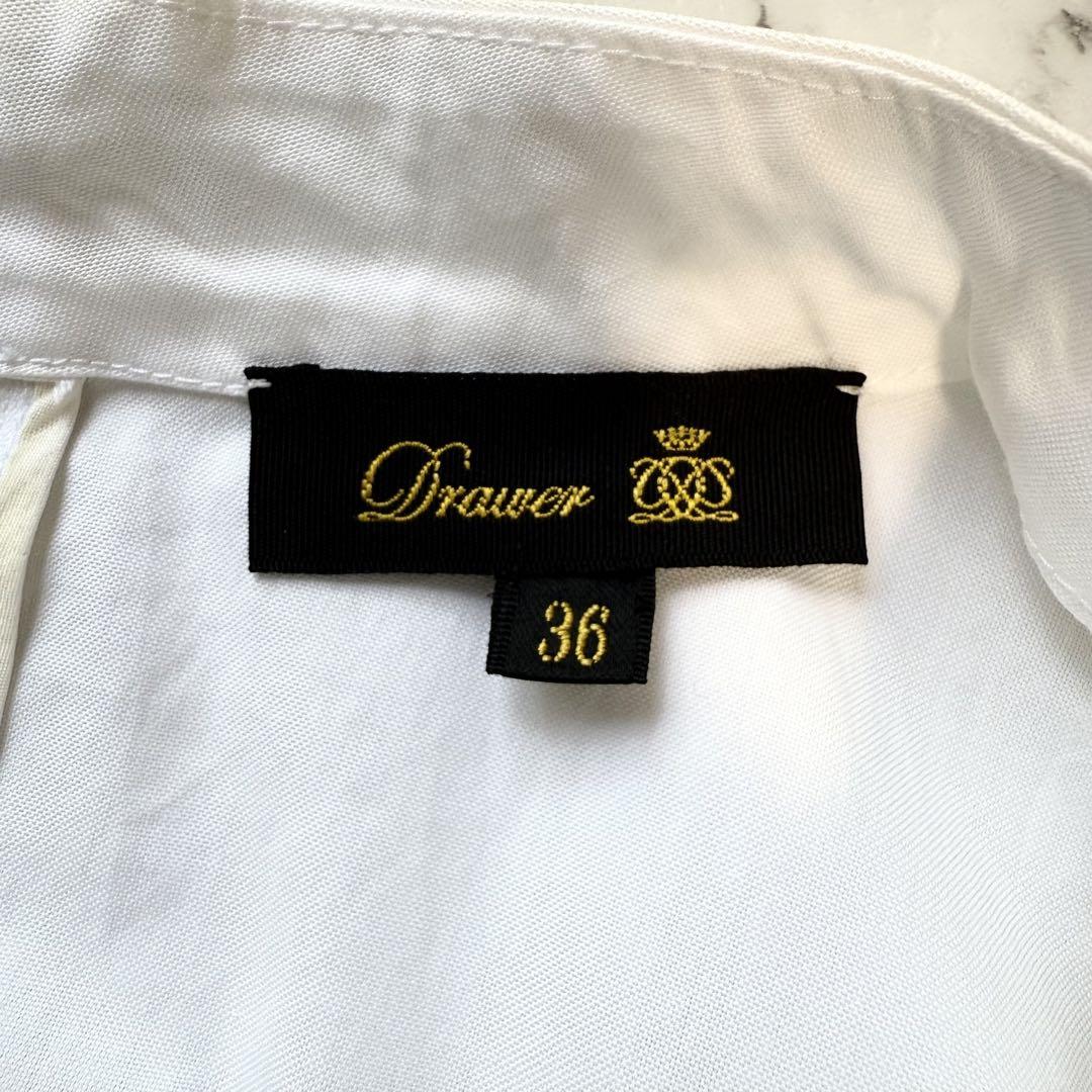 Drawer SIZE36 ホワイト スタンドカラーブラウス Drawer SIZE36 ホワイト スタンドカラーブラウス - メルカリ