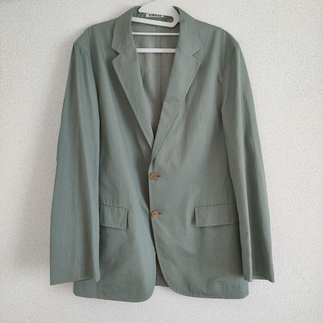 auralee WASHED FINX HERRINGBONE JACKET