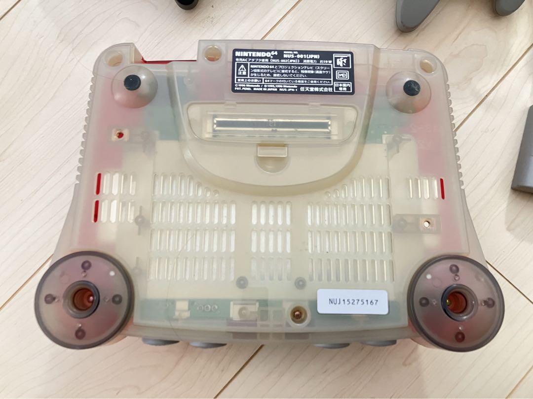 【ジャンク品】任天堂　64 本体　クリアレッド カセット