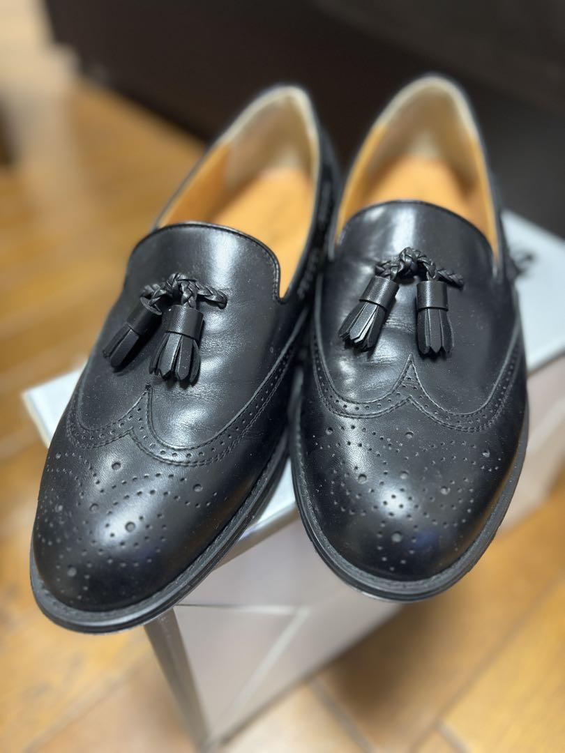 【美品】REGAL タッセルローファー シボ加工 レザー ブラック REGAL リーガル シボ革 タッセルローファー 24 1/2EE(24.5cm相当