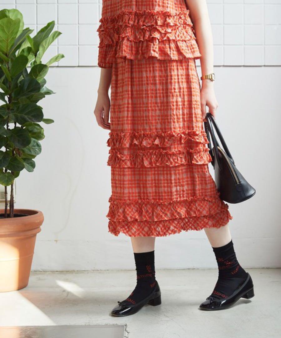 bulle de savon Shadow check　スカート