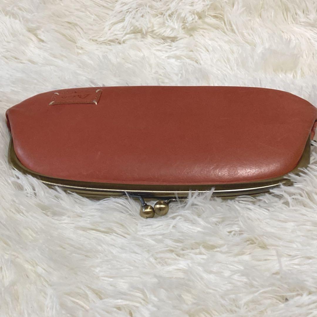 美品】ダコタ 長財布 がま口 カードケース付き レザー レッド系