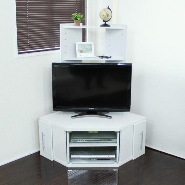 テレビ台 コーナー ハイタイプ 大型液晶テレビ 　ホワイト