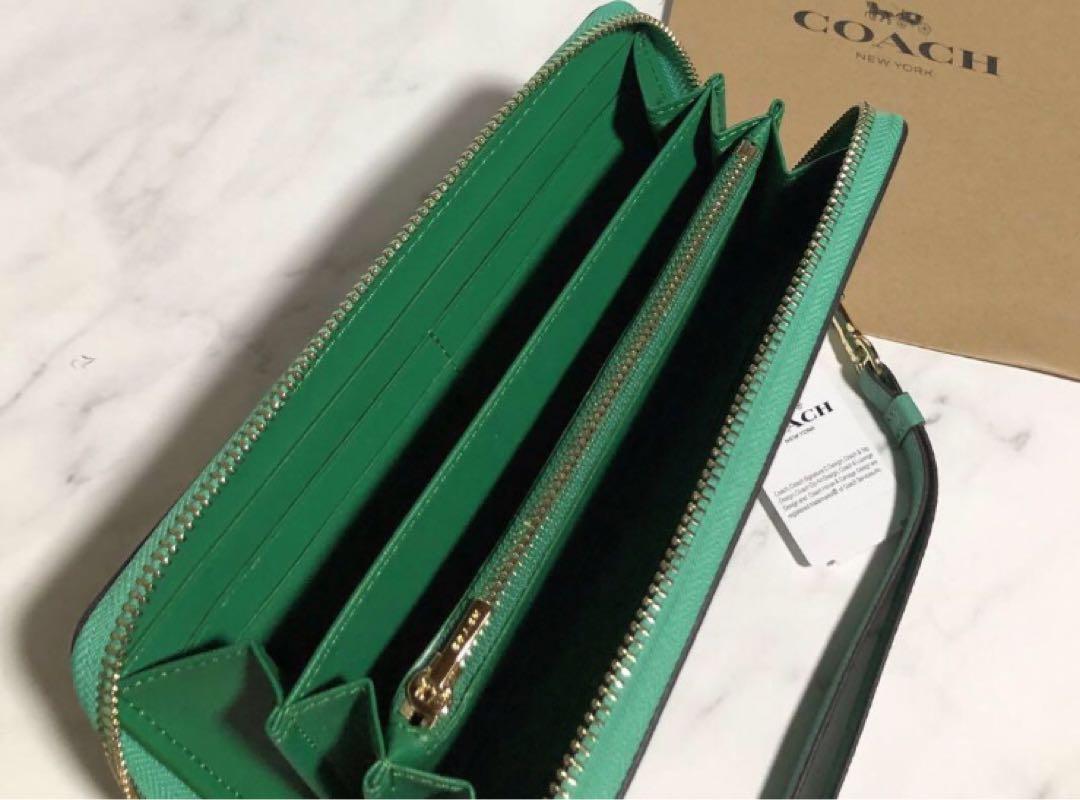 COACH ラウンドファスナー長財布 グリーン 新品未使用