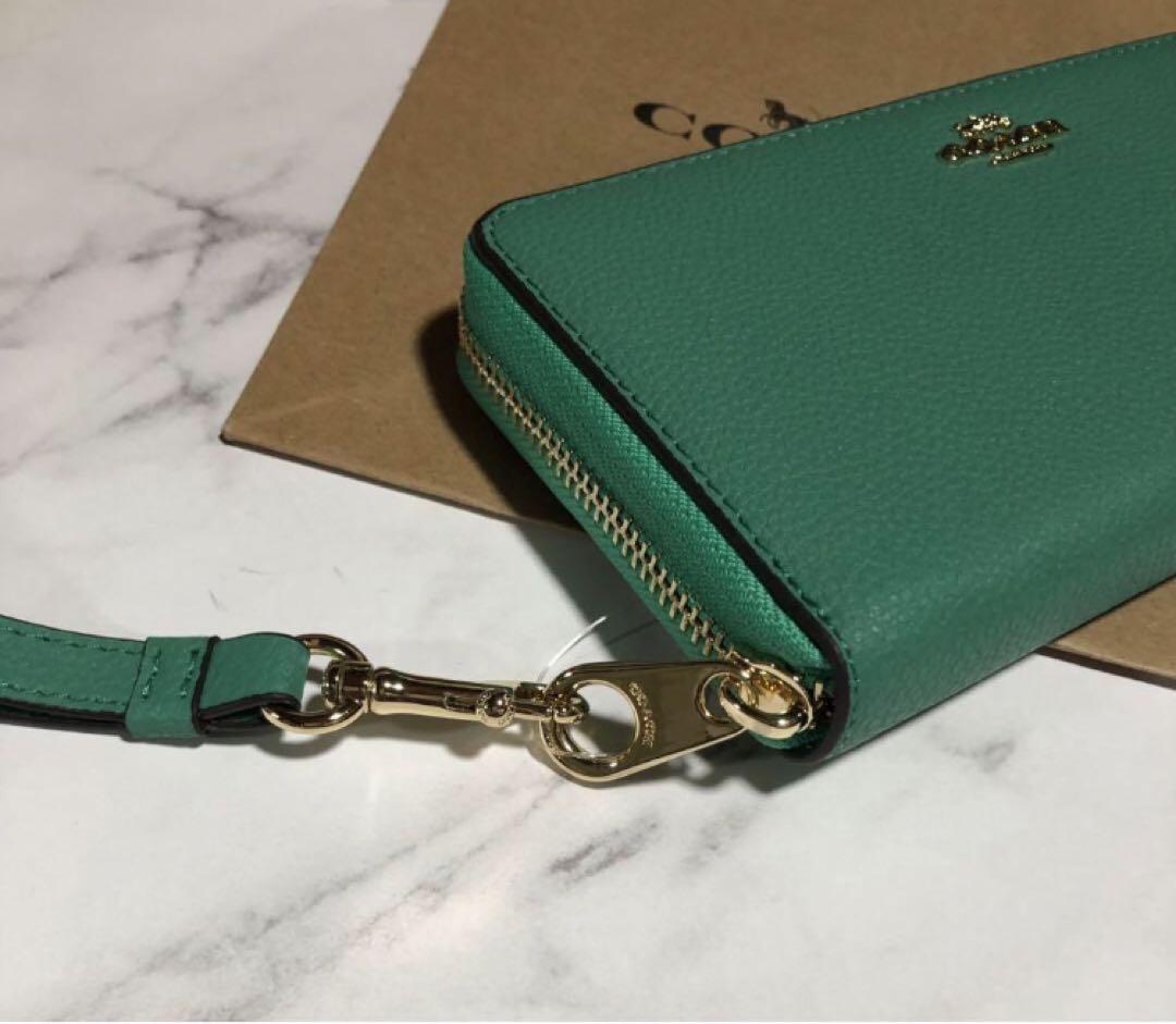 COACH ラウンドファスナー長財布 グリーン 新品未使用