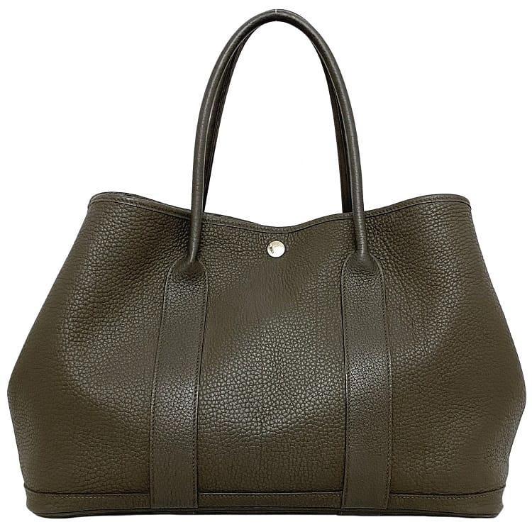 エルメス トートバッグ ガーデンパーティ PM グレー ベージュ シルバー金具 画像1