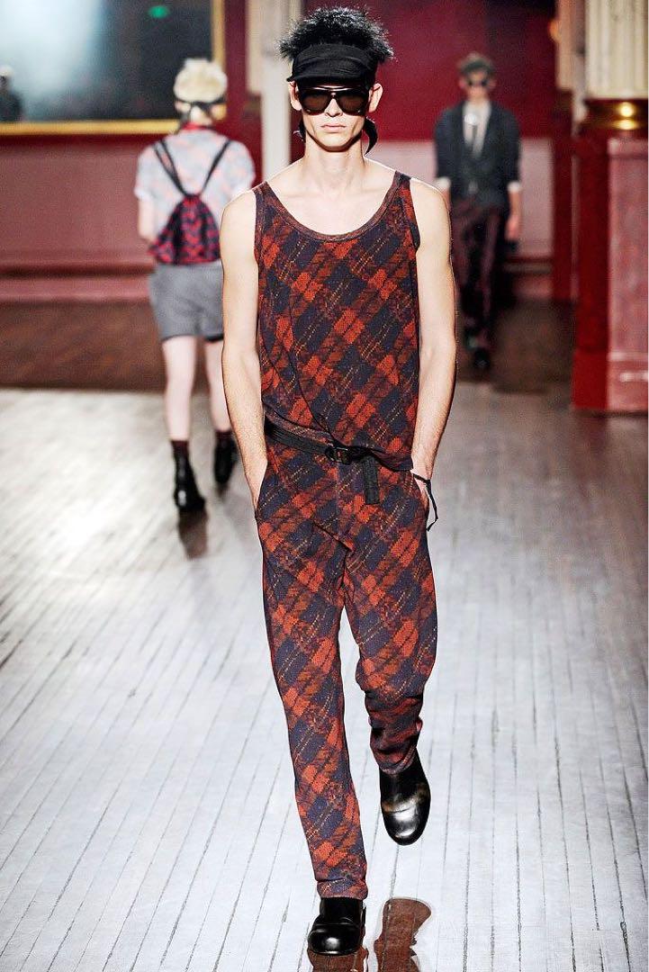 LANVIN PARIS 2010SSチェック柄ニットタンクトップ