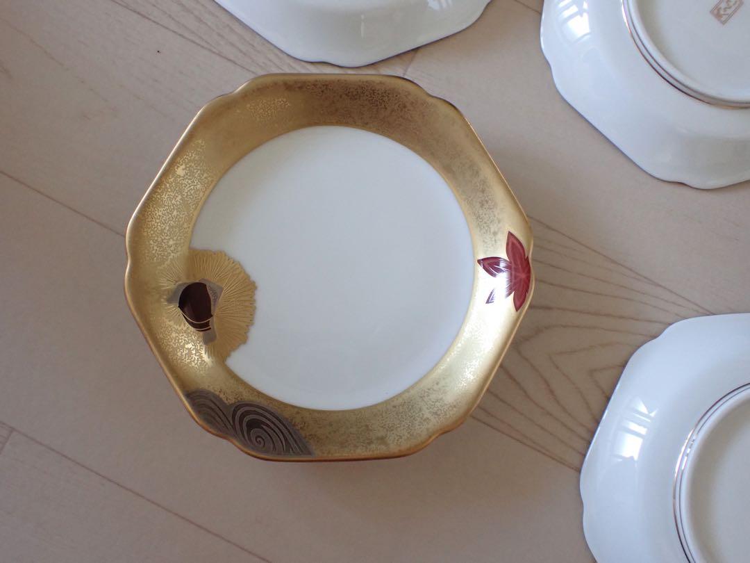 廃盤Noritake 乃りたけ 高級和食器 銘々皿揃い 5枚セット 金彩