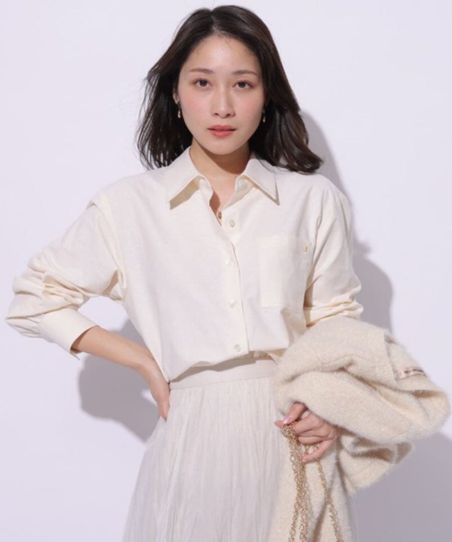 【美品】ベーシックシャツ ライトイエロー 2 アプワイザーリッシェ