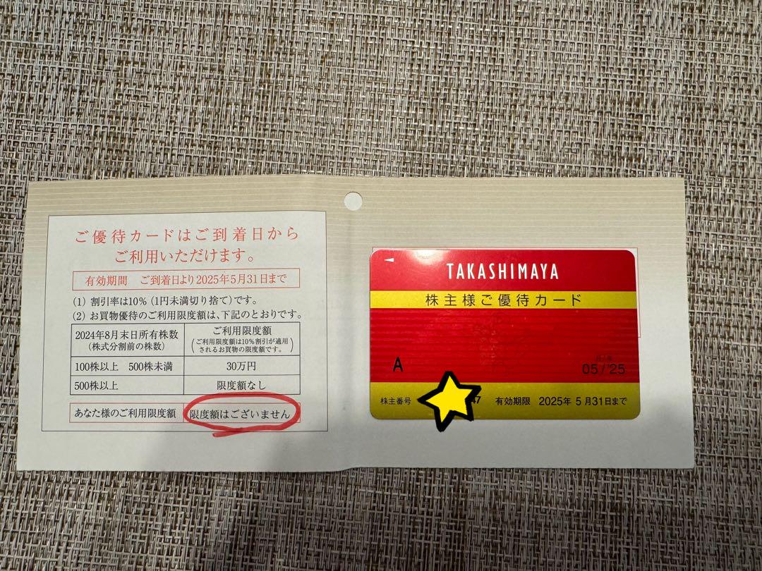 TAKASHIMAYA 株主優待カード