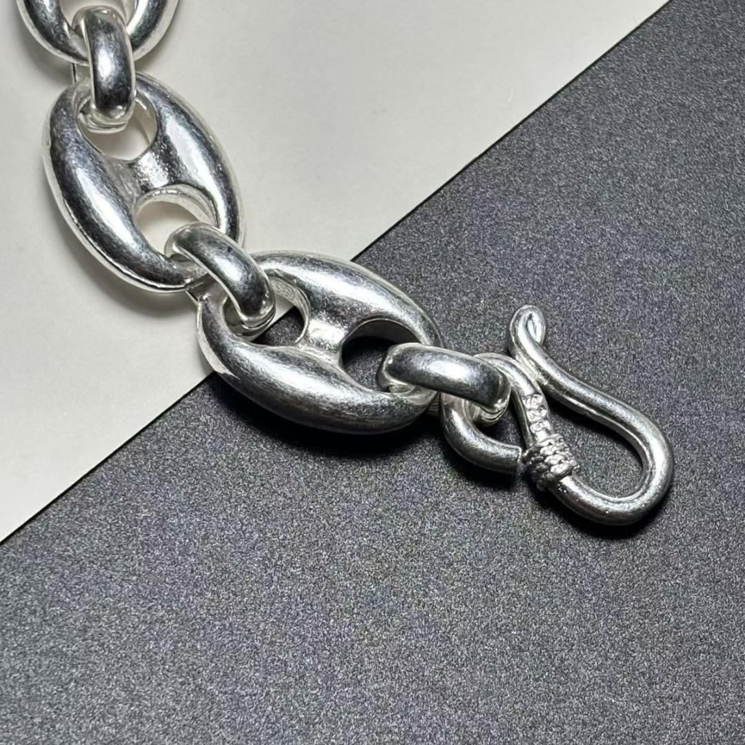 メキシカンジュエリーアンカーチェーン ブレスレット シルバー 925 刻印 銀 予約販売】軽くてつけやすいメキシコ製アンカーチェーン