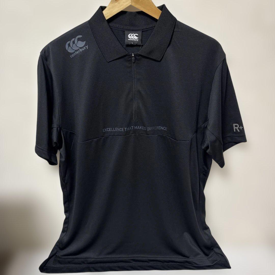 新品未使用Canterbury カンタベリー 半袖 ポロシャツ ジップアップ 黒