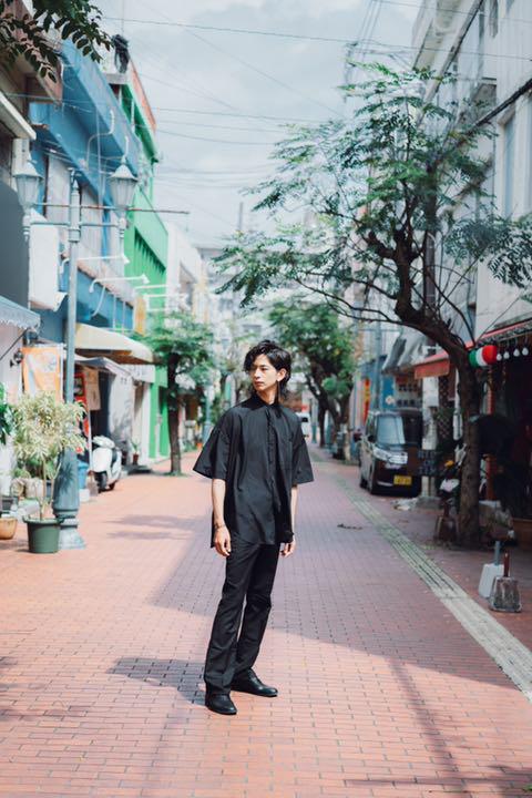 ペイズリーカットシャツ Black