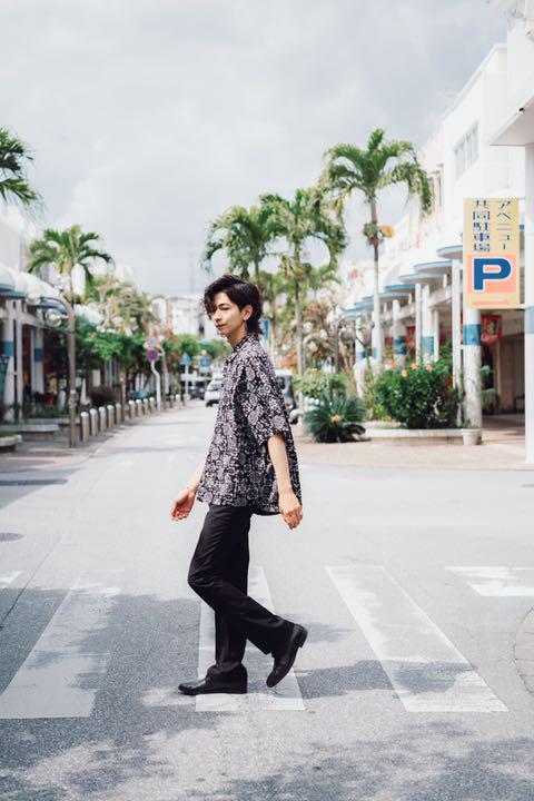 ペイズリーカットシャツ Black