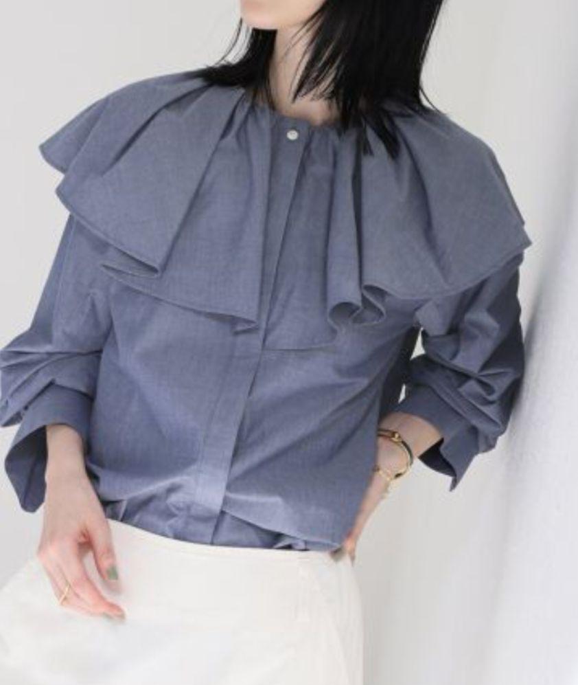 【極美品】IENAイエナ オーガニックコットンラッフルブラウス