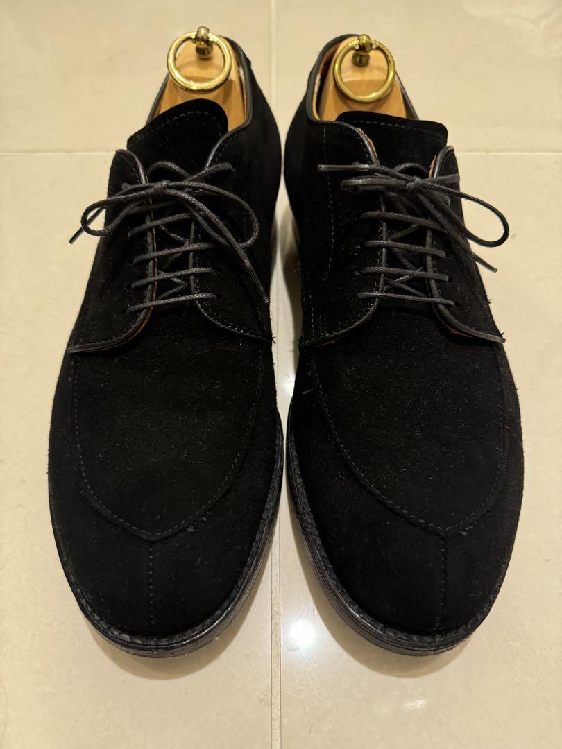 美品◆Alden Vチップ スエード黒9D 定価165,000円 54357