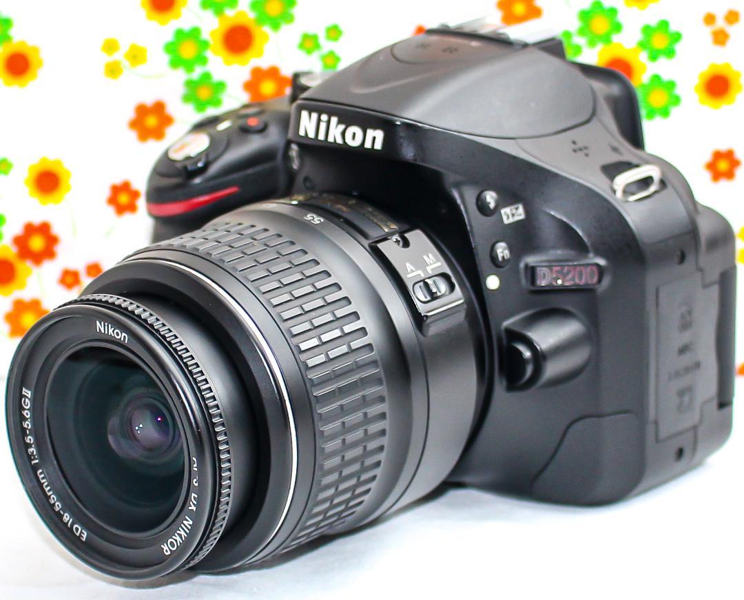 ニコン Nikon D5200☆高画質一眼レフ☆スマホ転送可☆動画撮影可！