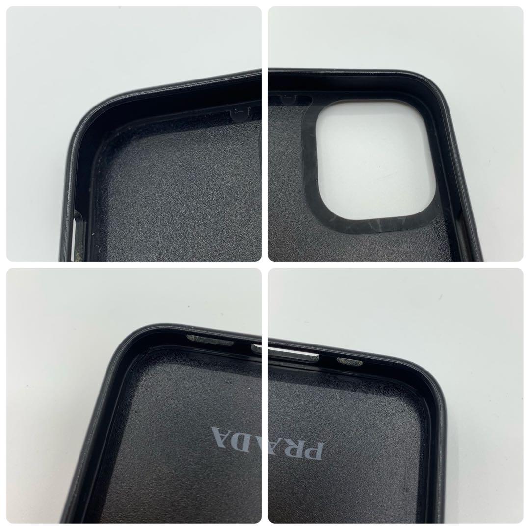 プラダ サフィアーノレザー iPhone12mini ケース ブラック