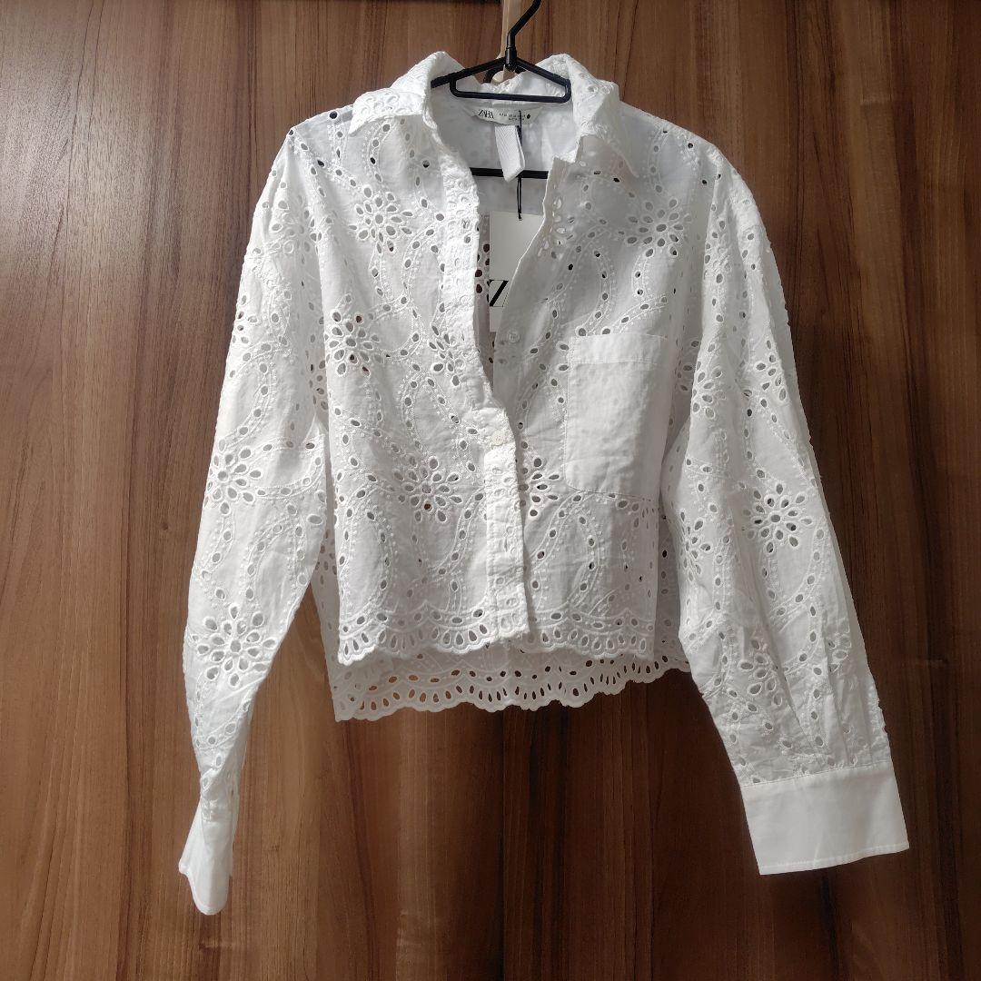 zara 刺繍ブラウス　コットン100%