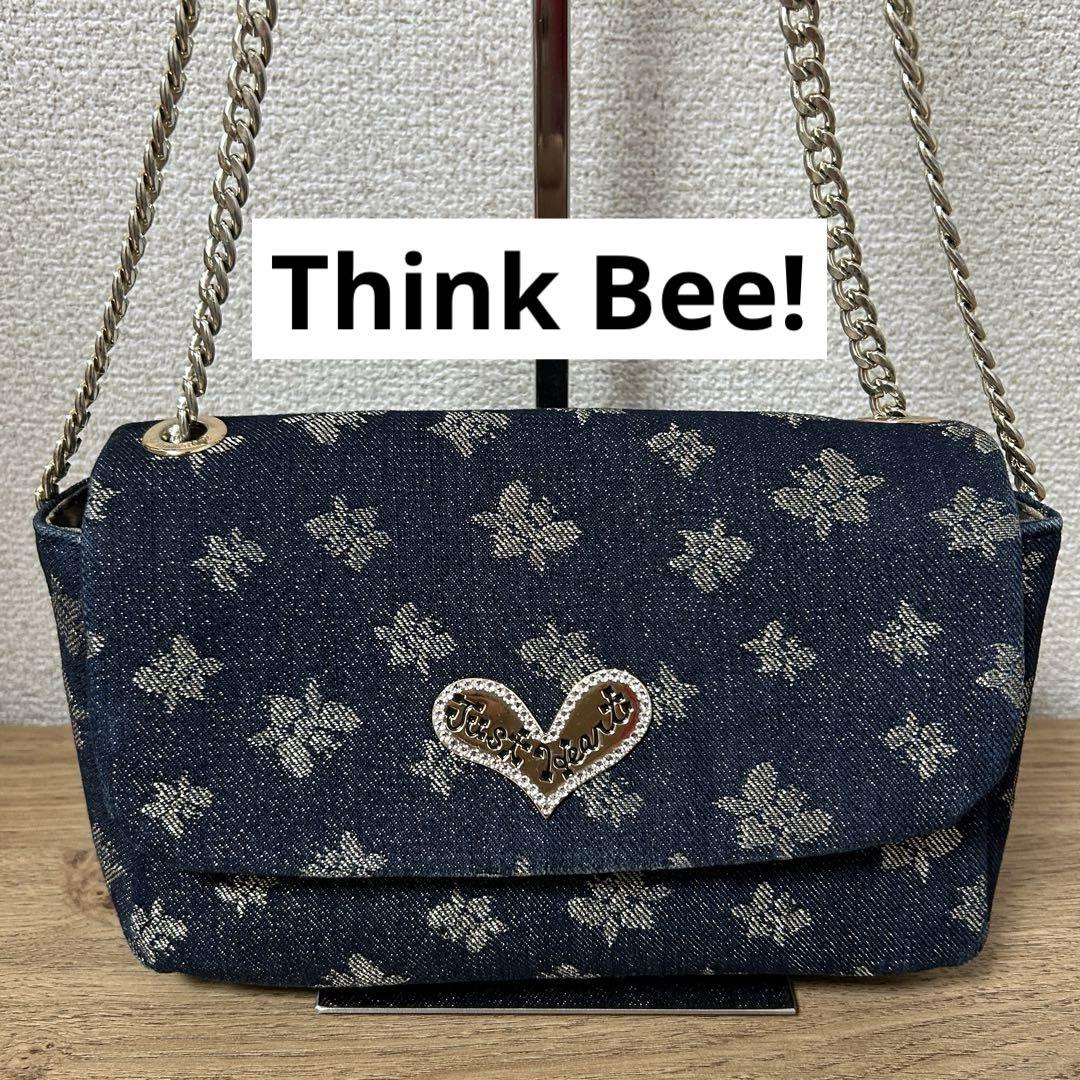ちぃママ　Think Bee!　シンクビー キャリーバッグショルダーバッグ 極美品】シンクビー! チェーンバッグ ショルダーバッグ デニム