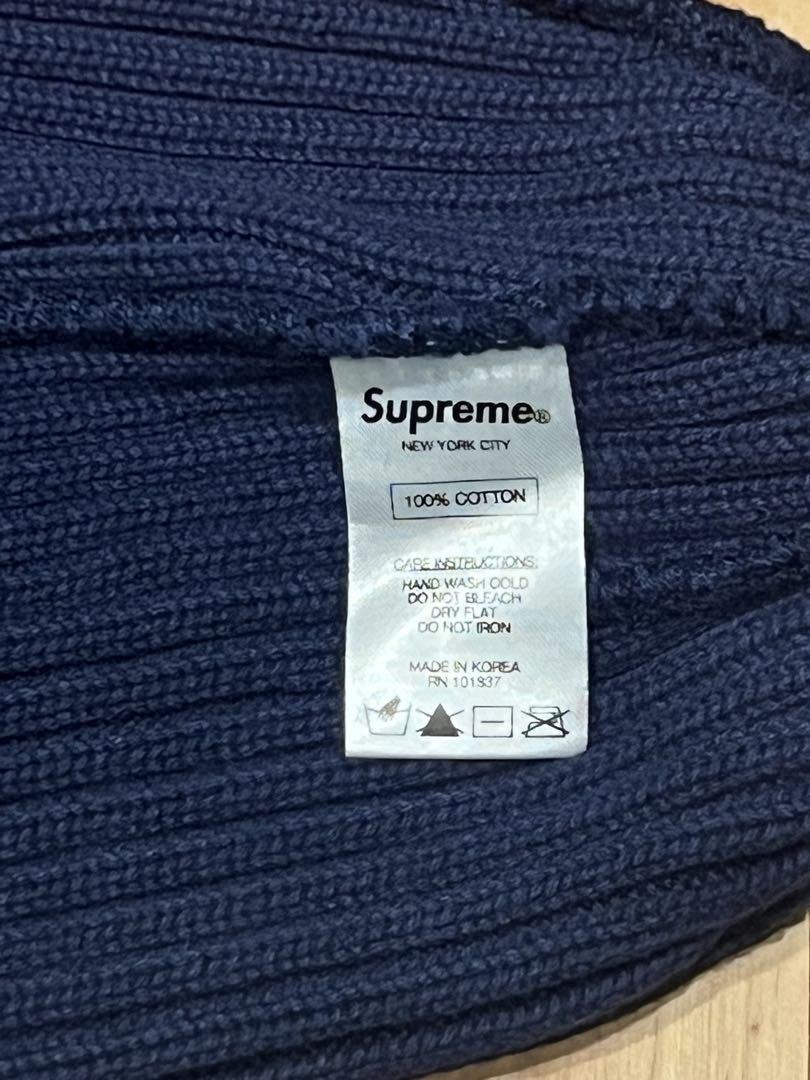 Supreme ビーニー ニット帽 ネイビー