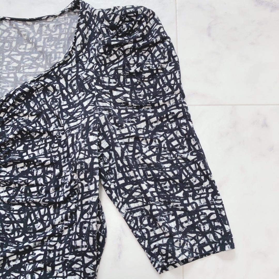 EPOCA ロングワンピース 総柄 Ｖネック 美シルエット M エポカ フレア