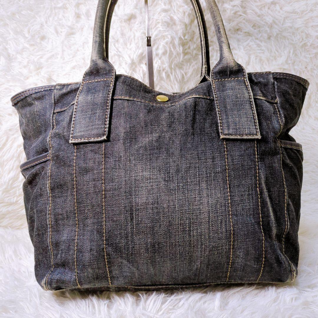 贅沢品 ブルーレベル バーバリー クレストブリッジ トートバッグ デニム バッグ