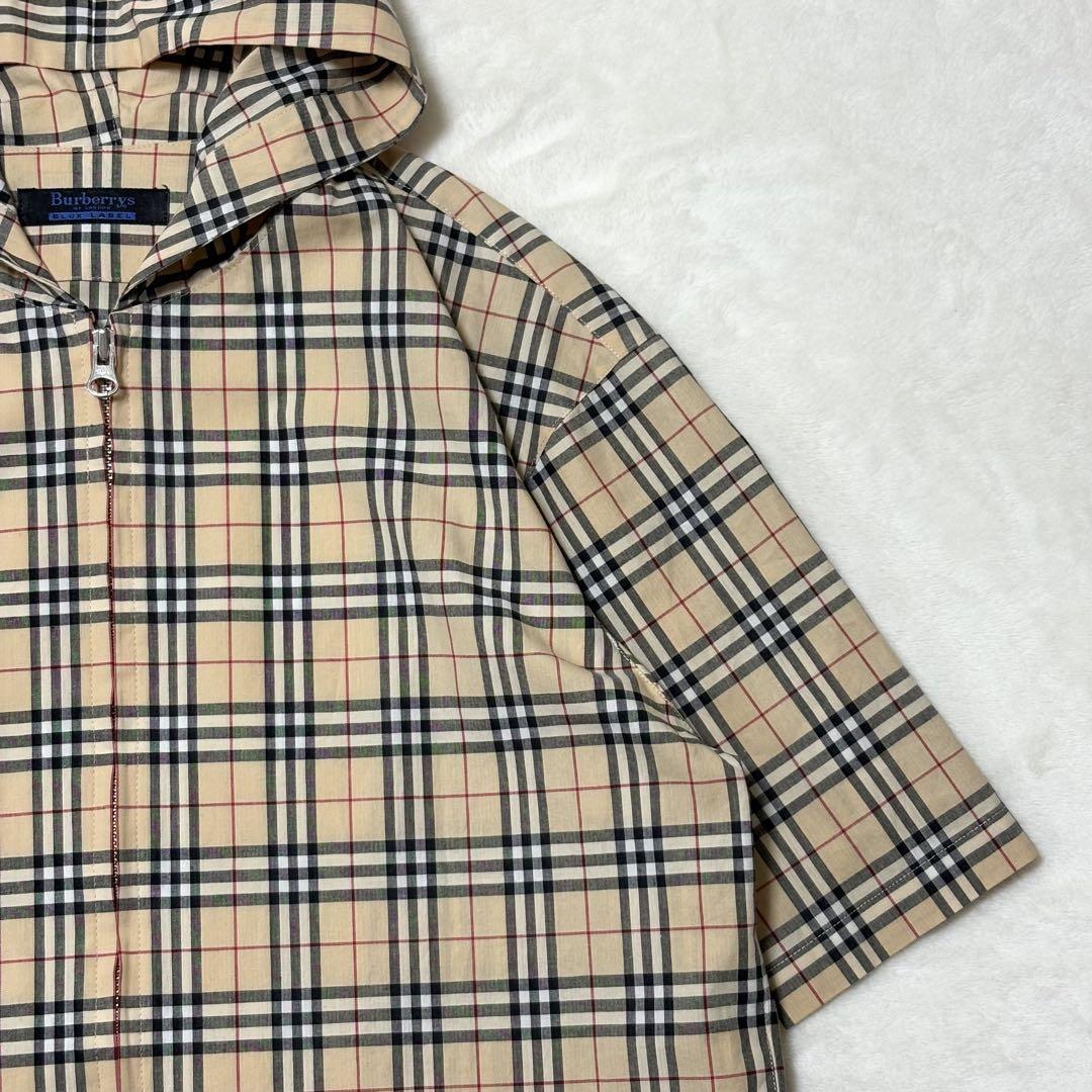 BURBERRY BLUE LABEL ジップパーカー ノバチェックフード