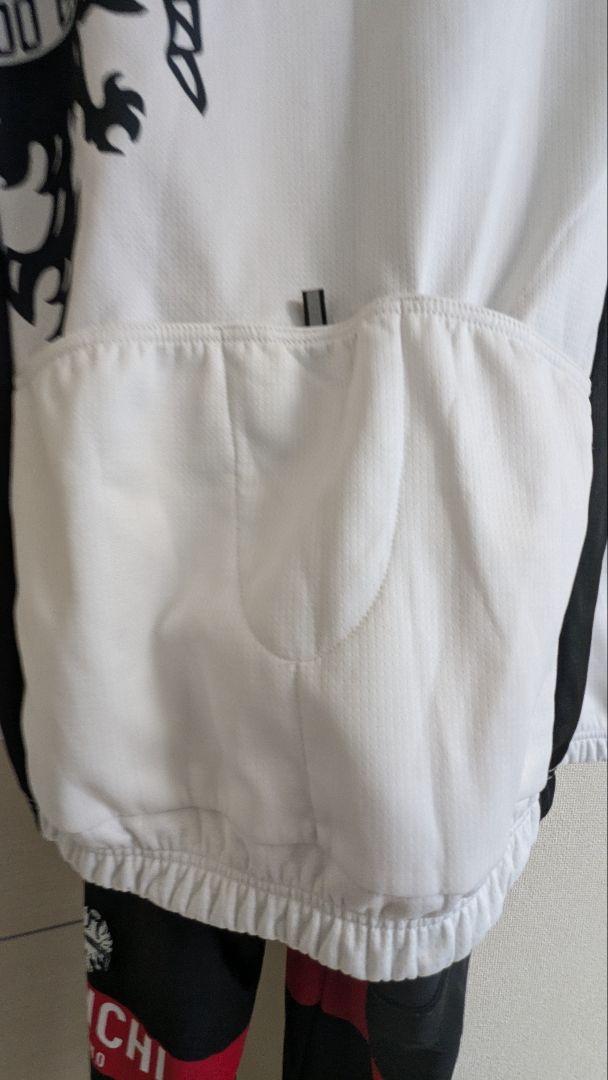 【美品】Bianchi サイクルジャージ 上下セット　白・黒・赤