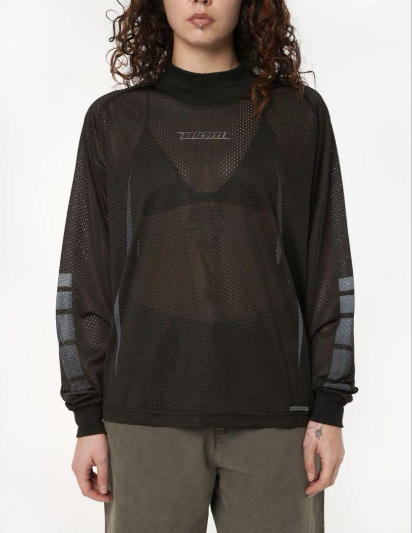 BOILER ROOM Petrol LS T-Shirt Black メッシュ