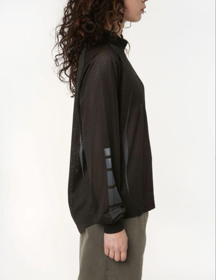 BOILER ROOM Petrol LS T-Shirt Black メッシュ