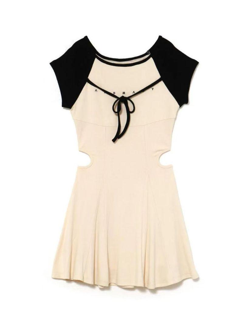 andmary Mary logo flare mini dress