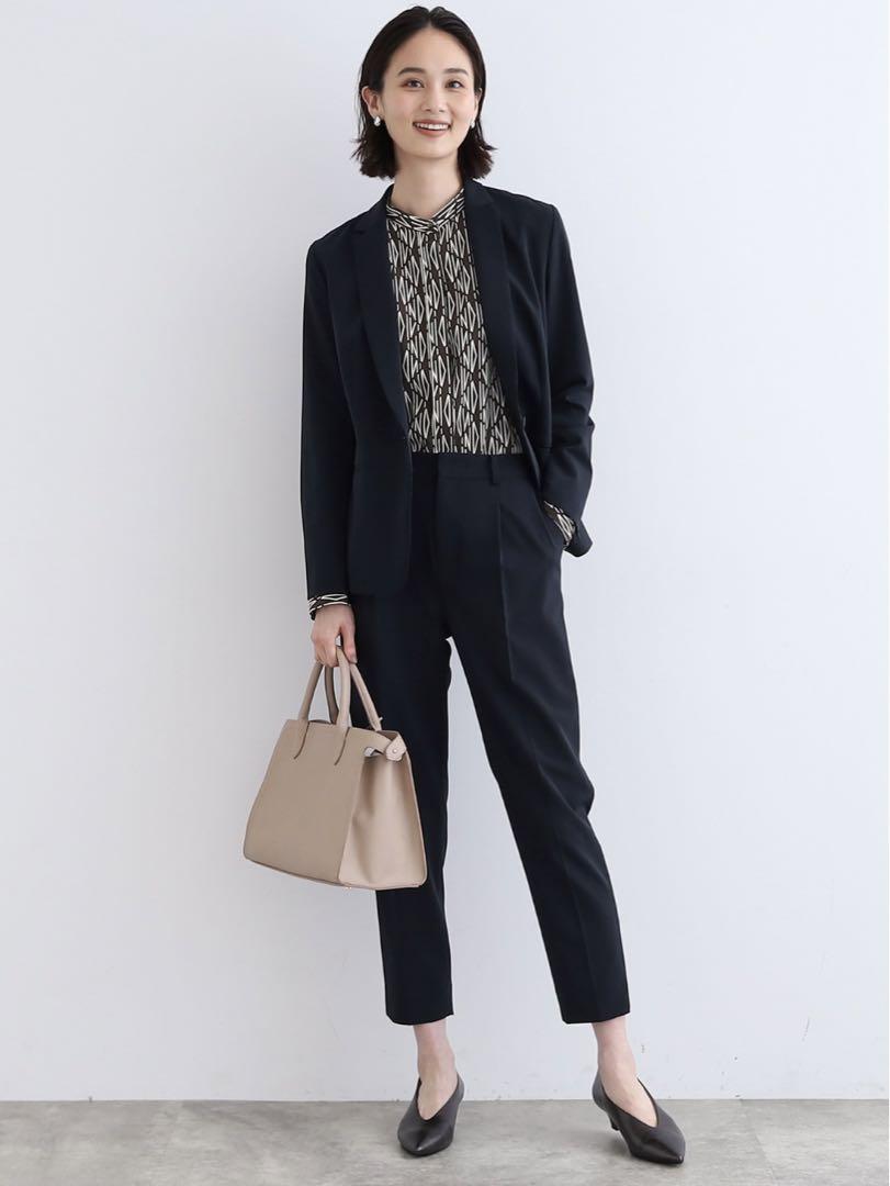 INDIVI ストレッチテーラードジャケット　テーパードパンツ　スーツセット